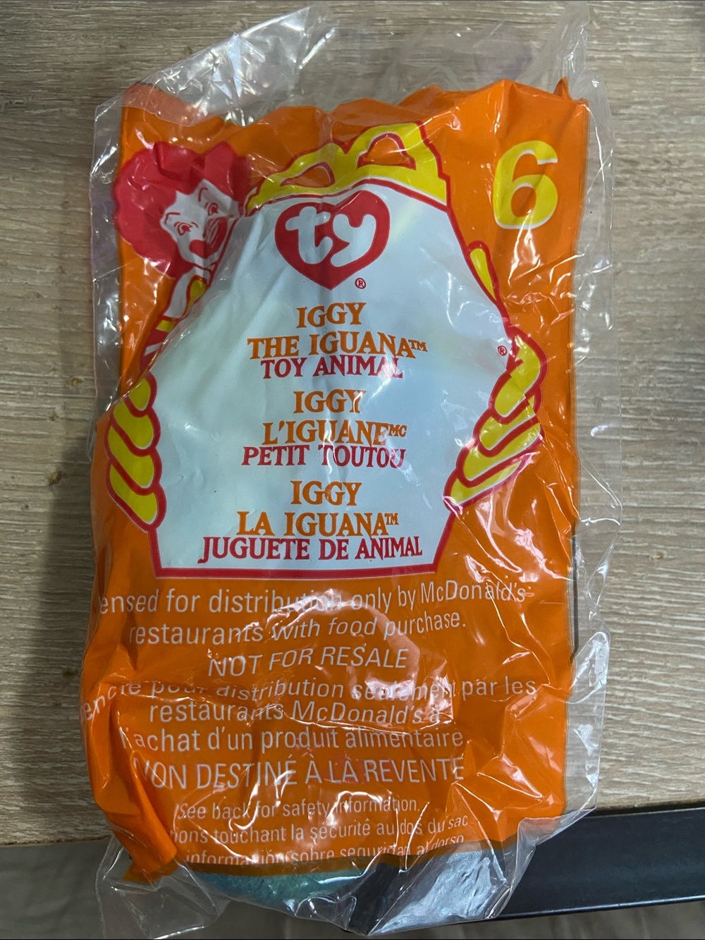 1999 McDonald’s Happy Meal TY Iggy The Iguana Teenie Beanie Baby Sealed #6